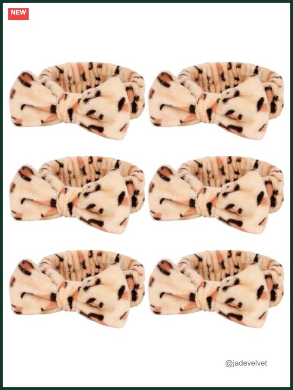 6 Pc Spa Headbands Fleece Bow Hair Bands for Face Washing Skincare Yoga